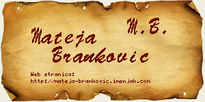 Mateja Branković vizit kartica